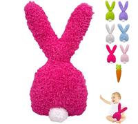 30cm HotPink Easter Rabbit Stuffed Animal Pillow for Bunny,11.8" Cute Easter Bunny Squishy Toy Plushie Pillow Kawaii Soft Cushion for Girls Boys Kids Birthday Easter Day Party Favor Gift Cuddly Toy