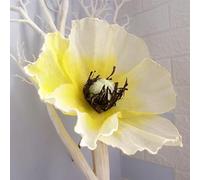 30CM Large Artificial Flower Head Yu Meiren Silk Flower Poppy Flower Wedding Roadshow Window Display Shooting Props-Linen yellow1PC-30CM