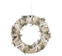 30cm Light Up Christmas Decorative Wreath 20 LEDs & Timer Fireplace Front Door