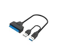 30cm Long Hard Drive Dock Adapter Cable Wire Double 5Gbps USB 3.0 Port and Dedicated Power Input Design Backup Solution for Photographers