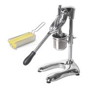 30cm Long Manual French Fries Squeezer Mashed Potato Chips Press Machine, 6mm Hole Vertical French Cutter, with a Basket