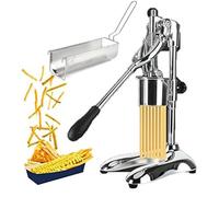 30cm Manual French Fries Maker,Super Long French Fry Squeezer,12 Holes Stainless Steel Mashed Potato Extruder with Fried Basket,for Food Truck, Kitchen,Restaurants