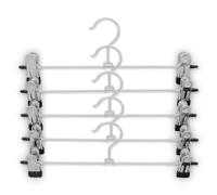 30cm Metal Chrome Hanger Pant Hangers Skirt Hangers with Clips Metal Trouser Adjustable Non-Slip Clip Hangers Durable Ultra Thin Space Saving Trouser Hangers (5)