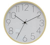 30cm Minimalist Wall Clock with Wood-Effect Frame | Modern Round Timepiece for Home or Office | White Face Decorative Clock