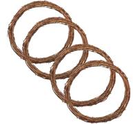 30cm Natural Grapevine Wreath, Vine Branch Ring, Rattan Making Supplies for DIY Autumn Christmas Crafting, Front Door Wall Hanging Round Plain Decor, Wedding and Party (4PCS)