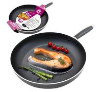 30cm Non Stick Frying Pan - Cookware, Saucepan, Handle, Cooking, Fry Pan, Kitchen | Traditional, Pot, Black, Bakelite Handle, Heat Resistant, Spiral Bottom | Built to Last, Hangable