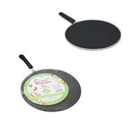 30cm Non-Stick Tawa Pan Large Flat Griddle for Roti Chapati Naan Pancakes Dosa Crepes Heavy-Duty Aluminium with Stainless Steel Base Even Heat Distribution & Ergonomic Handle