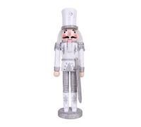30CM Nutcracker Puppet Wooden Christmas Desktop Decorations Silver