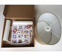 30cm Oval Twin Pack Lampshade Making Kit for Ceiling or Table lamp..DIY. Includes Wooden Stick (30cm Twin Pack, Oval)