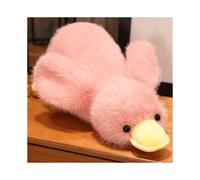 (30cm, Pink) Fluffy Plush Duck Stuffed Animal Lying Down,Cute Duck Pillow,Kawaii Stuffed Animal Pillow,Goose Feather Stuffed Animal Kids Gift