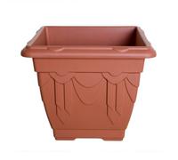 Set of 2 2 Terracotta Square Venetian Pot Decorative Plastic Garden Flower Planter 30cm