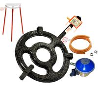 30cm Premium Paella 2 Ring Gas Burner + 1.5kg/h Butane Reg, 75cm Legs Set & Hose