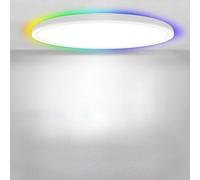 30CM RGB LED Ceiling Light Dimmable, 24W/3200LM Bathroom Ceiling Light with Remote Control, 3000-6500K RGB Color Changing Backlight, Circular Ceiling Lights for Bedroom, Bathroom, Kitchen