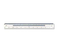 5 Star Ruler Shatter-resistant 10ths 16ths/inch and Millimetres Light Blue Tint