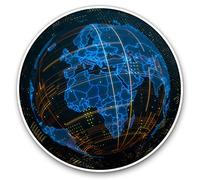 30cm (Set of 2) Vinyl Stickers - 3D Abstract Globe Planet Earth Sticky Self Adhesive Sticker #21059