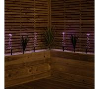 30cm Set of 4 Light up Silver Shaped Christmas Tree Garden Path Lights with 200 Rainbow LEDs