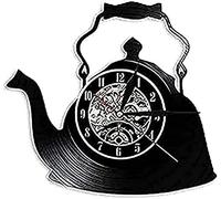 30cm Silent Non Ticking Wall Clock Modern Wall Clock Tea Room Wall Hanging Teapot Retro Modern Kitchen Art Tea Pot Wall Clock Vinyl Record Kitchen Wall
