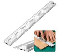 30cm Silver Aluminium Cutting Ruler, Laser Etched Non Slip Safety | Heavy Duty Aluminium Straight Edge Ruler Anti-Cut Design Non-Slip Base For Precision Cutting & Technical Drawing