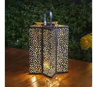 30cm Silver Metal Star Shaped Solar Garden Lantern Marco Paul Silver One Size