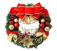 30cm Small Christmas Wreath For Front Door Wall Windows Artificial Poinsettia Xmas Decoration Gift Garland Decorations For Decorations