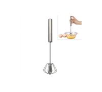 30Cm Stainless Steel Spring Hand Press Rotary Egg Whisk - Set Of 2