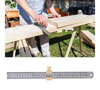 30cm Steel Ruler for Woodworking - Precision Measuring Tool with Brass Slide Block for Accurate Markings