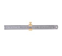 30cm Steel Ruler With Scriber Block, Metric/Imperial Scale With Brass Locating Vernier Slider, Woodworking Marking Stop Block Limiting