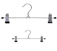 30CM STRONG CHROME METAL CLIP HANGERS FOR CLOTHES COAT TROUSER SKIRT (PACK OF 50)