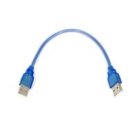 30Cm Transparent Blue Usb 2.0 Extension Cable Male To Male Usb Extension Cord Anti-Interference Copper Core Usb Short Cable Nice and clever