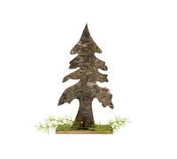 30cm Tree Shape Birch Bark Wooden Christmas Tree Free Standing for Tabletops, Mantelpieces or Windowsills Xmas Home Decorations
