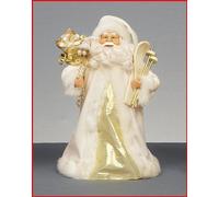 30cm Tree Top Santa or Free Standing Christmas Decoration - Cream