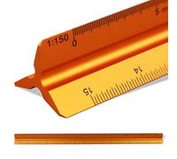 30cm Triangular Scale Ruler, Metal Ruler for Architects, 1:20, 1:25, 1:50, 1:75, 1:100, 1:150 (Copper)