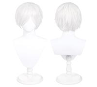 30cm Universal Anime Costume Cosplay Wig for Party, Daily-Use, Halloween, Great for TV, Film, Anime Game Character Cosplay (White)