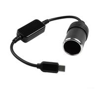 30cm USB C to 12V Car Socket Converter for Low Power 12V Devices Including Dashcam GPS Tire Inflator LED Fan and Solar Panel Systems