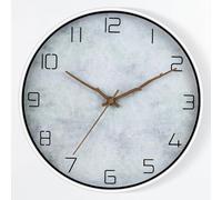 30cm Wall Clock Silent Non-Ticking Grey Decorative Plastic Round