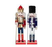 30cm Wooden Nutcracker Soldier Christmas Decorations,2pcs Large Christmas Nutcracker Figures Ornaments,Nutcracker Gifts Nutcracker Soldiers Puppet Doll for Tradition Xmas Present Home Indoor Decor