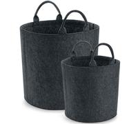 (30cm x 30cm, Charcoal Melange) Bagbase Felt Laundry Basket