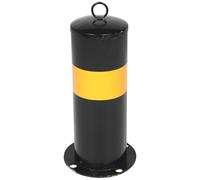 30cm Yellow Black Steel Pipe Safe Bold Parking Stop Ber Post with Fixed Base for Driveway Traffic Control & Ga Car Stop Indicator