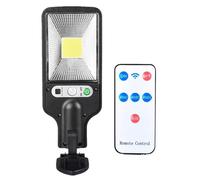 (30cob with remote) Solar Outdoor LED Courtyard Wall Lamp 3 Light Modes Remote Control Human Body Induction Garden Terrace Garage Door Street Lamp