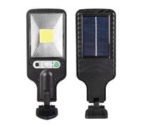 (30cob without remote) Solar Outdoor LED Courtyard Wall Lamp 3 Light Modes Remote Control Human Body Induction Garden Terrace Garage Door Street Lamp