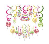 30Ct Candyland Hanging Swirl Decorations,Lollipop Decorations,Sweet Decorations for Girls,Boys,Kids,Home,Classroom,Office,Baby Shower
