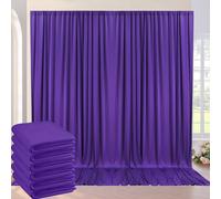 30ft×10ft Wrinkle Free Dark Purple Backdrop Curtain for Party, 6 Panels 5ft×10ft Soft Silky Polyester Purple Photo Backdrop Drapes for Birthday Baby Shower Wedding Photography