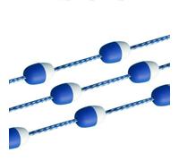 30ft 60ft 100ft 130ft 160ft 200ft Floating Pool Safety Divider Swim Lane Line, Buoy Demarcation Line Rope with Bi-Tone Floating Buoys & 2 Pre-Assembled Hooks Blue And White(120ft)