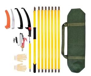 30FT/9m Tree Pruning Saw, Upgraded Spring Manual Branches Pole Saw Trimmer for Garden Tools Loppers Hand Pole Saws Extendable Height and Storage Pocket