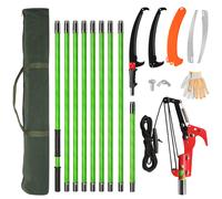 30ft Manual Pole Saw Extendable Tree Pruner Trimmer Long Reach Tree Pruner