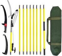 30Ft Pole Pruning Saw for Tree Trimming, Extendable Manual Tree Branch Cutter, Upgraded Gear Long Reach Pruner, Garden Extendable Tree Loppers, Smooth Fast Cutting with Storage Pocket