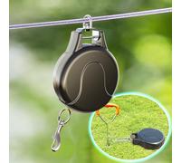 30ft Retractable Dog Leash, 2-in-1 Retractable Dog Lead for Zipline, Aerial Run Cable Trolley Or Stake Anchor, No Tangle Lead Reel for Camping Or Yard (1)