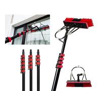 30FT Telescopic Water Fed Window Cleaning Pole, Witriolik Extendable Solar Panel Conservatory Brush Equipment Kit, High Reach Window Cleaner Tool, Extendable Extended Extension Brush Kit