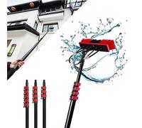 30FT Telescopic Water Fed Window Cleaning Pole, Witriolik Extendable Solar Panel Conservatory Brush Equipment Kit, High Reach Window Cleaner Tool, Extendable Extended Extension Brush Kit