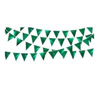 30Ft Triangle Banner Flag,Sparkling Green Bunting Garland,Graduation Bunting,Wedding Bunting,Metallic Bunting Garland for Graduation,Birthday,Wedding,Anniversary,Pirate Party